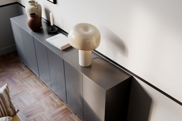 Lampe de table Blanc H : 41 cm inclinable Métal Interrupteur à câble E27