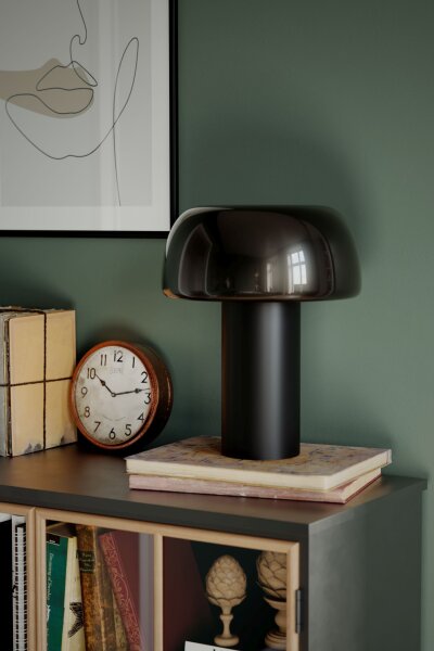 Lampe de table noir métal H : 41 cm Interrupteur à câble inclinable