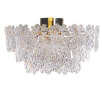 Lampe de plafonnier cristal 51,5 cm de large en or 3...