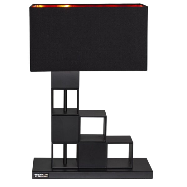 Lampe de table noir cuivre 55,5 cm métal tissu E27