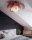 Lampe de plafonnier tissu métal 80 cm large flexible rose E27