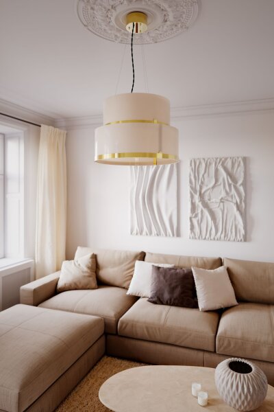 Suspension verre métal E27 largeur 50 cm H : max. 120 cm