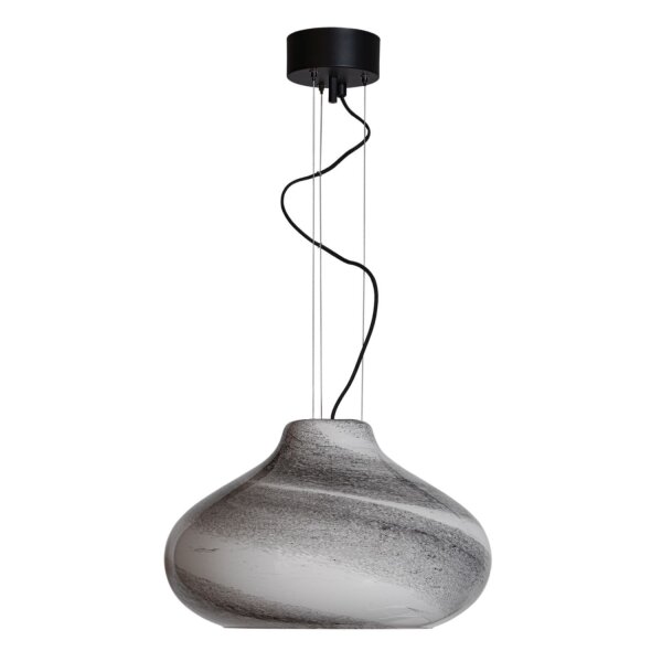 Lampe à suspendre verre métal E27 large 44,5 cm marbré
