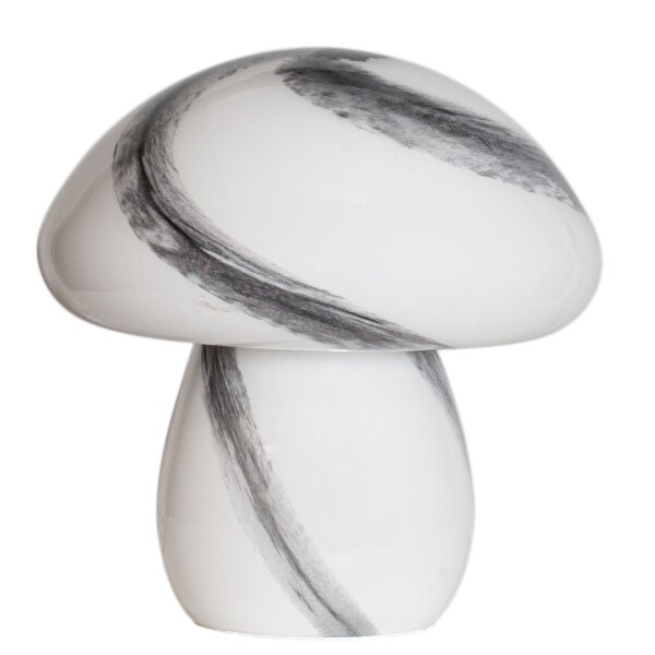 Lampe de table verre 30 cm de haut blanc marbré E27 look champignon
