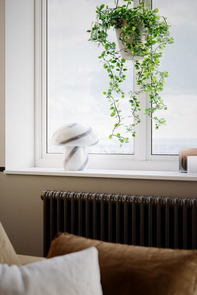 Lampe de table verre 30 cm de haut blanc marbré E27 look champignon