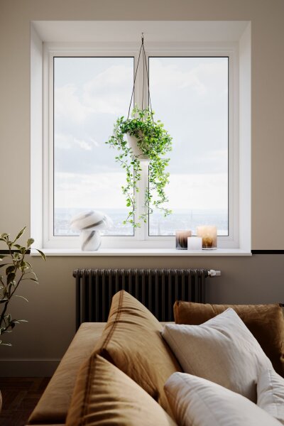 Lampe de table verre 30 cm de haut blanc marbré E27 look champignon