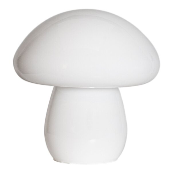 Lampe de table champignon look verre hauteur 30 cm blanc E27