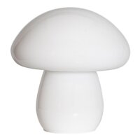 Lampe de table champignon look verre hauteur 30 cm blanc E27