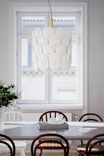 Lampe à suspendre verre métal Ø 50 cm H : max. 120 cm E27