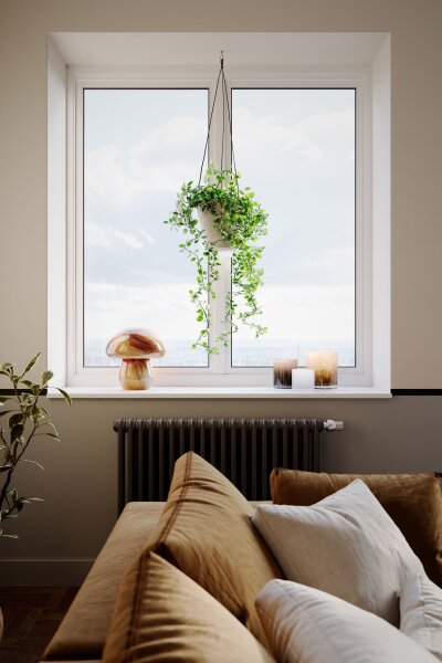 Lampe de table verre 30 cm de haut marbré brun E27 design champignon
