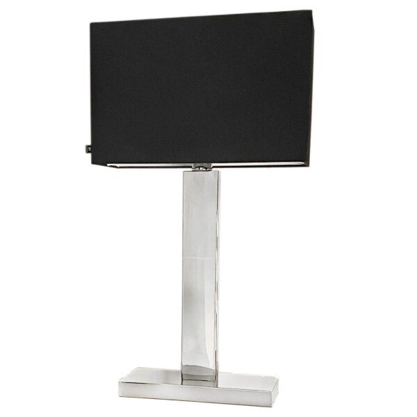 Lampe de table noir chrome 69,5 cm de haut métal tissu E27