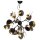 Suspension métal verre largeur 80 cm noir or 8x G9