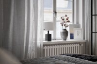 Lampe de table bois tissu 41 cm noir blanc pour E27