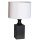 Lampe de table bois tissu 41 cm noir blanc pour E27