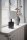 Lampe de table bois tissu 41 cm noir blanc pour E27