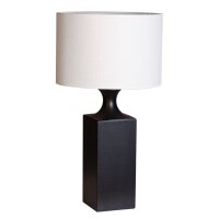 Lustre de table noir blanc 56 cm en bois tissu E27