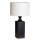 Lustre de table noir blanc 56 cm en bois tissu E27
