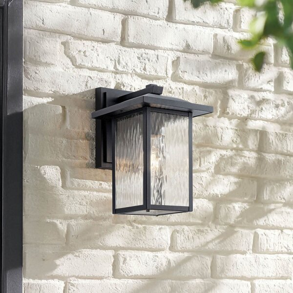 Lanterne murale extérieure aluminium verre E27 IP44 hauteur 34,2 cm