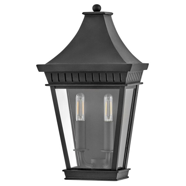 Applique extérieure Noir E14 IP44 H : 39,4 cm Aluminium Verre