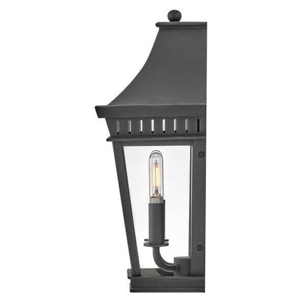 Applique extérieure Noir E14 IP44 H : 39,4 cm Aluminium Verre