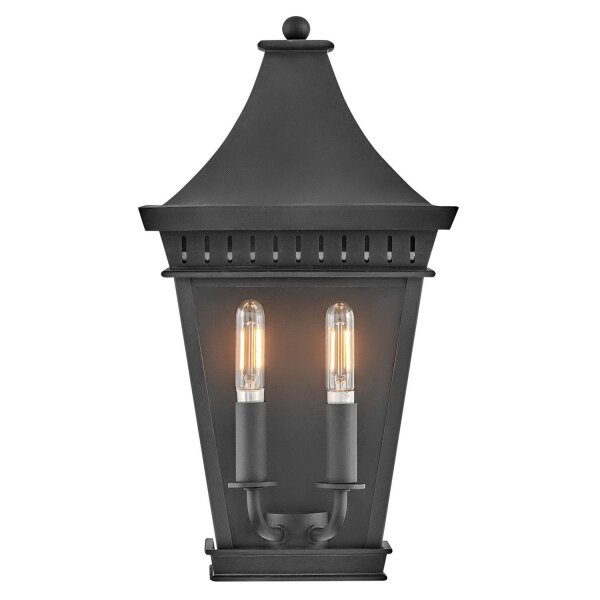 Applique extérieure Noir E14 IP44 H : 39,4 cm Aluminium Verre