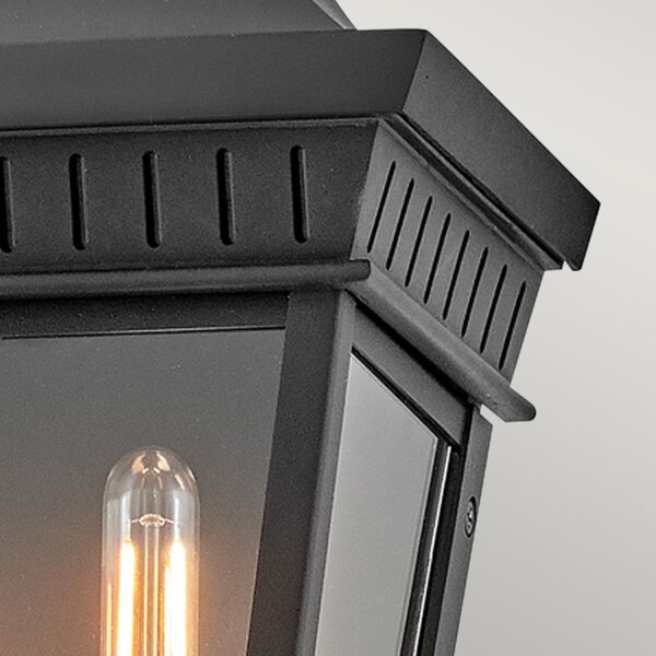 Applique extérieure Noir E14 IP44 H : 39,4 cm Aluminium Verre