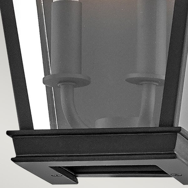 Applique extérieure Noir E14 IP44 H : 39,4 cm Aluminium Verre