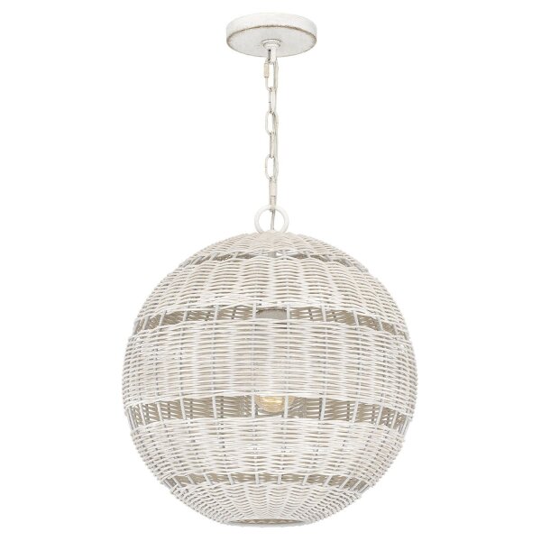Lampe dextérieur suspendue Abat-jour corbeille E27 IP44 Ø 40,5 cm Blanc antique