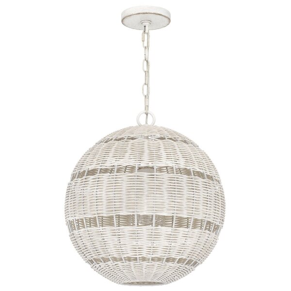 Lampe dextérieur suspendue Abat-jour corbeille E27 IP44 Ø 40,5 cm Blanc antique