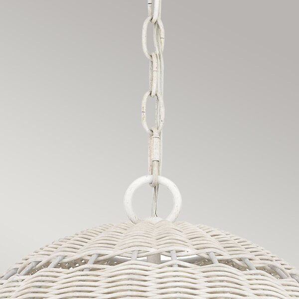 Lampe dextérieur suspendue Abat-jour corbeille E27 IP44 Ø 40,5 cm Blanc antique