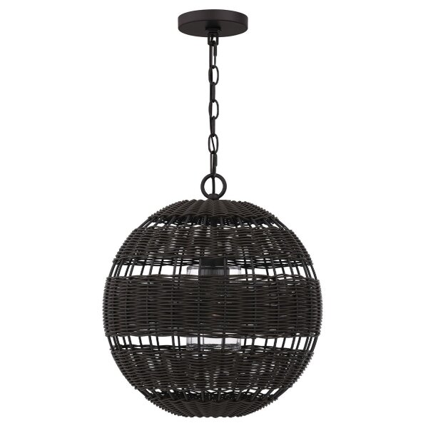Suspension extérieure abat-jour corbeille E27 IP44 en bronze foncé