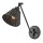 Applique murale métal rotin E27 orientable noir polyvalent