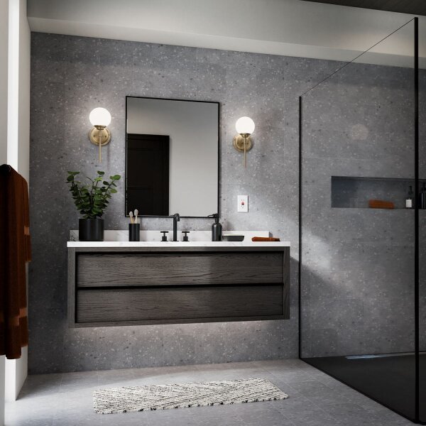 Applique murale salle de bain Abat-jour sphérique H : 34,8 cm avec LED G9 3000K
