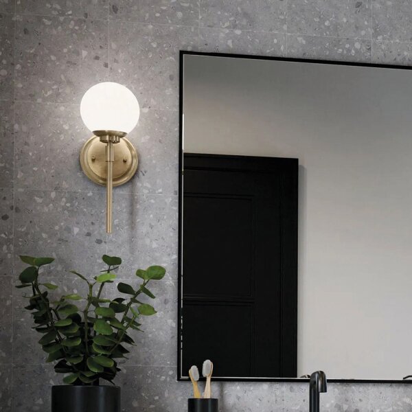 Applique murale salle de bain Abat-jour sphérique H : 34,8 cm avec LED G9 3000K