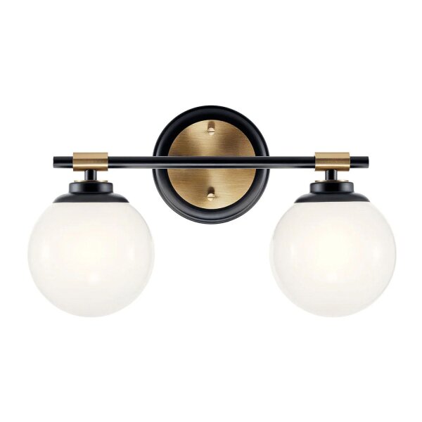 Lampe de salle de bain LED G9 verre métal IP44 L:37,3 cm Boule