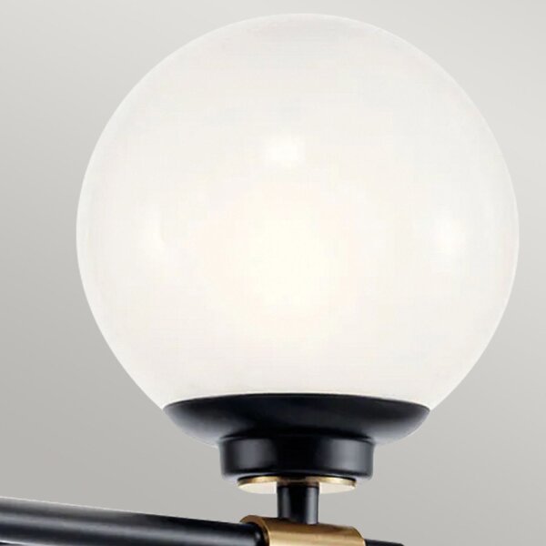 Lampe de salle de bain LED G9 verre métal IP44 L:37,3 cm Boule