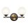 Lampe de salle de bain LED G9 verre métal IP44 L:37,3 cm Boule