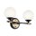Lampe de salle de bain LED G9 verre métal IP44 L:37,3 cm Boule