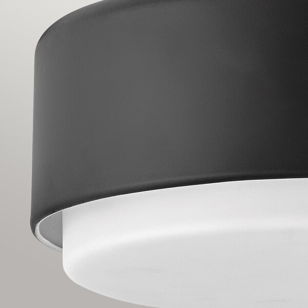 Lampe de plafonnier ronde Ø 30,5 cm noir blanc métal verre 2x E27