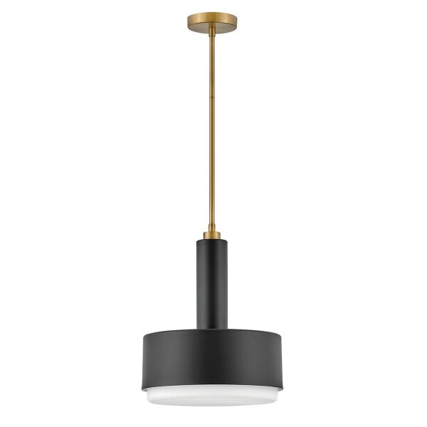 Suspension noir laiton D : 33 cm métal verre 2x E27