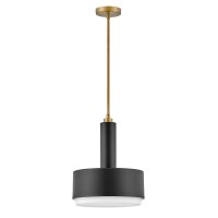 Suspension noir laiton D : 33 cm métal verre 2x E27