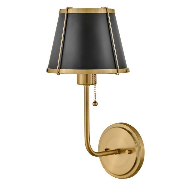 Applique avec interrupteur 40cm de haut E27 métal en laiton noir