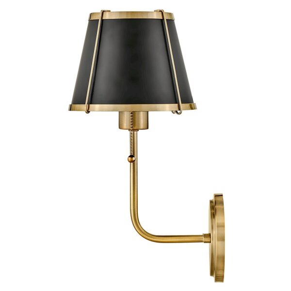 Applique avec interrupteur 40cm de haut E27 métal en laiton noir