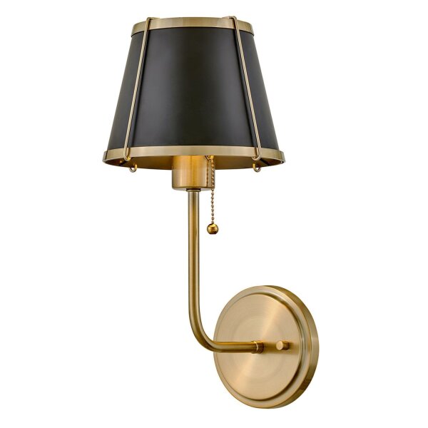 Applique avec interrupteur 40cm de haut E27 métal en laiton noir