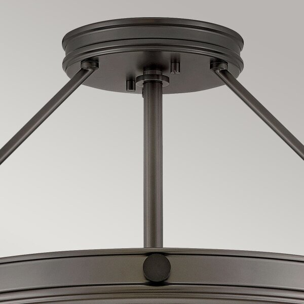 Lampe de plafonnier ronde Ø 55,8 cm Noir Blanc 4x E14 Métal Verre