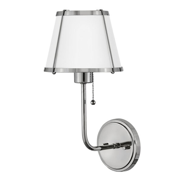 Applique avec interrupteur métal hauteur 40 cm nickel blanc