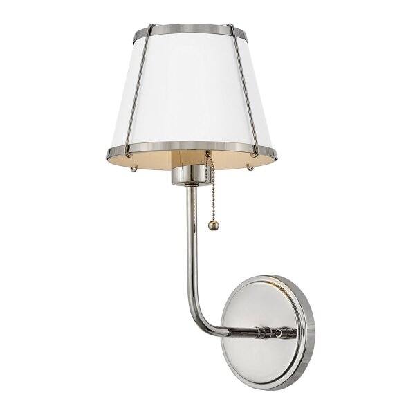 Applique avec interrupteur métal hauteur 40 cm nickel blanc