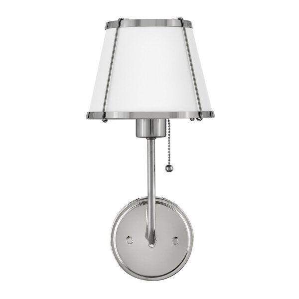 Applique avec interrupteur métal hauteur 40 cm nickel blanc