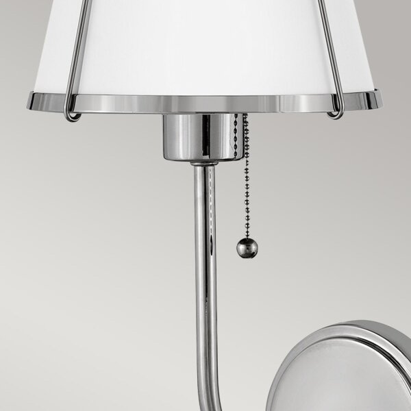 Applique avec interrupteur métal hauteur 40 cm nickel blanc