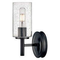 Applique métal verre hauteur 26,2 cm noir E27 GRACIA